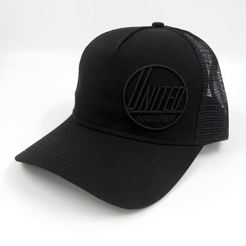 USS Black on Black Trucker Hat