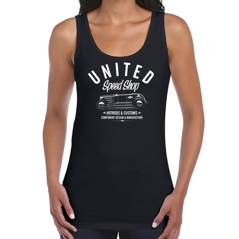 United Speed Shop Roadster Ladies Singlet - Black