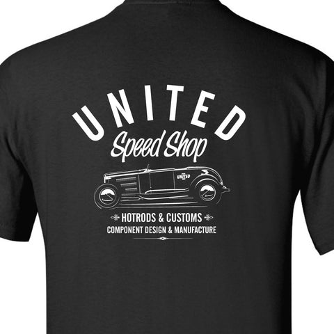 United Speed Shop Roadster Workshop tshirt