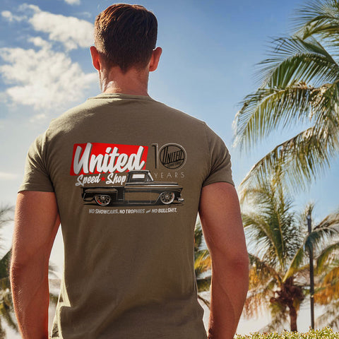 United Speed Shop 10 Year Anniversary tshirt