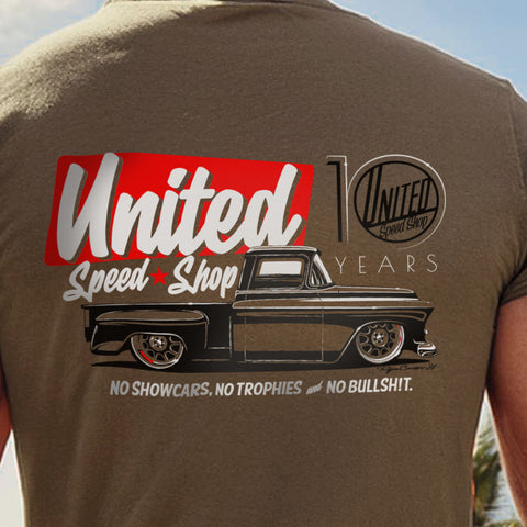 United Speed Shop 10 Year Anniversary tshirt